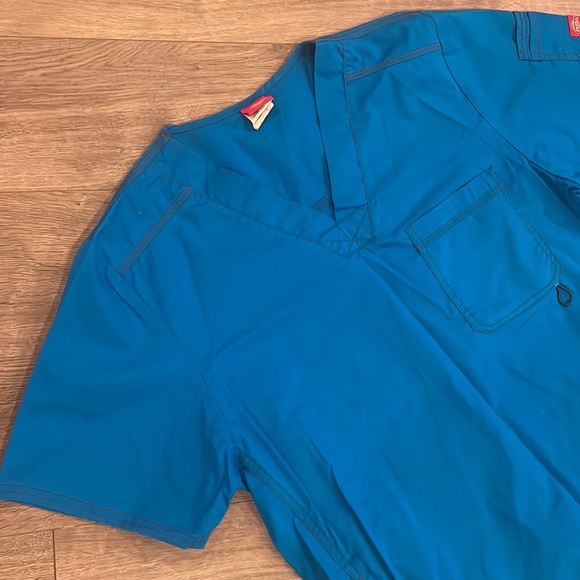 Dickies Scrub Top Size Small Blue Nurse Workwear - Picture 2 of 4